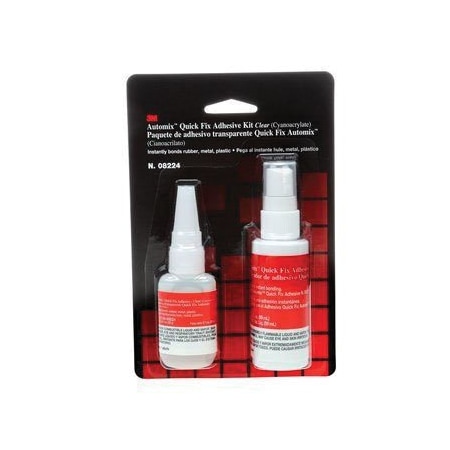 3M 3M Quick Fix Adhesive Kit, 08224, 0.7 oz adhesive/2.0 oz accelerator, 6 pr cs 7100006284